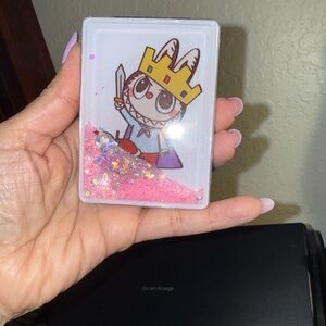 Glitter Mirror with Cartoon Design